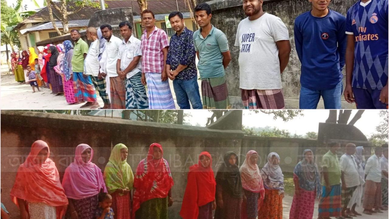 খানসামায় মাদ্রাসার নিয়োগ পরীক্ষা স্থগিতের দাবিতে মানববন্ধন